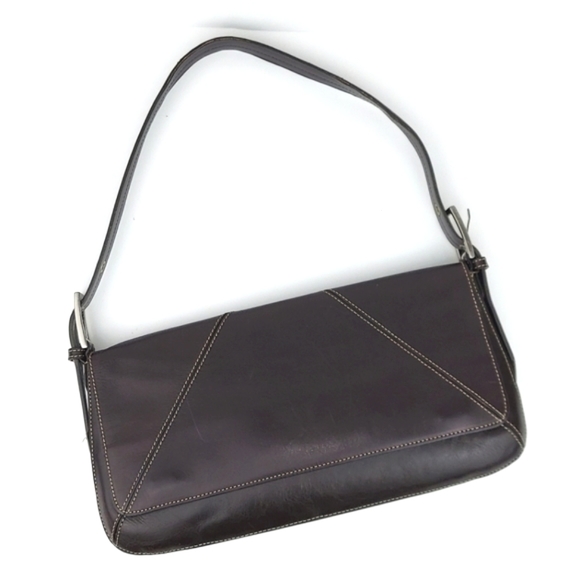 LOFT Handbags - Vintage Loft Chocolate Brown Leather Shoulder Bag